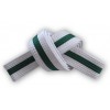 White/Green Stripe Belt 4cm Wide Double Wrap for Karate / Taekwondo / Judo / Kendo / Hapkido